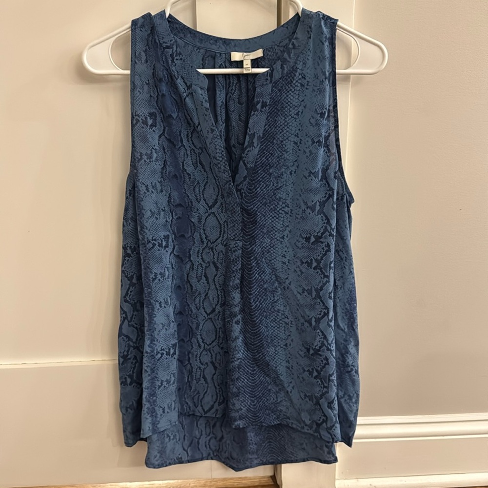 Joie blue snakeskin silk camisole